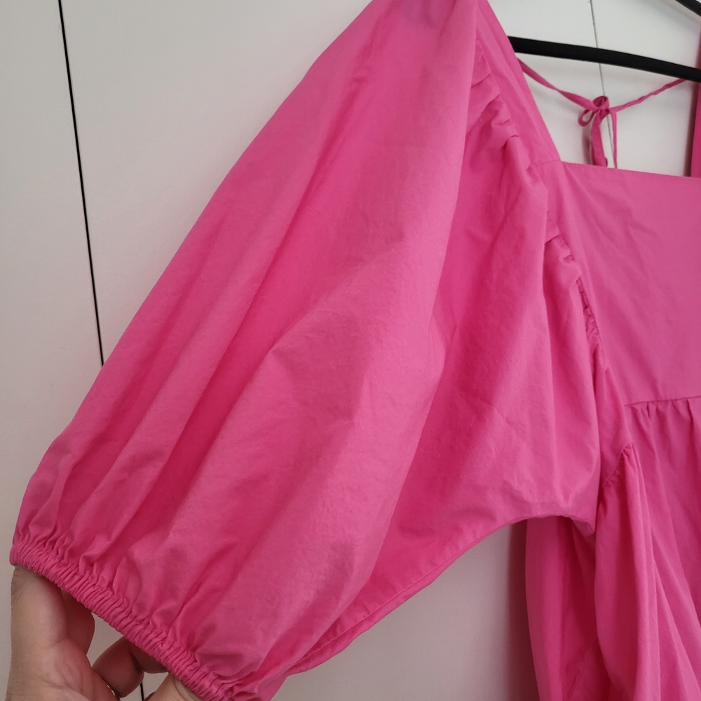 a new day Pink Tiered Babydoll Dress Balloon Sleeves Size L - Picture 6 of 11